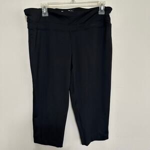 Tek Gear Black High Rise Capri Leggings Knee Length Size Large